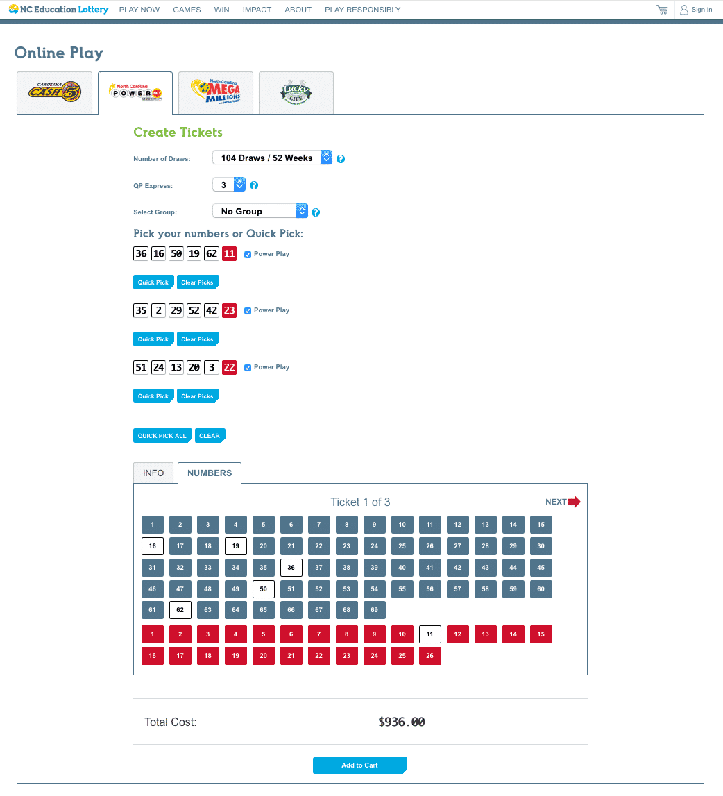 Play Powerball lottery online 